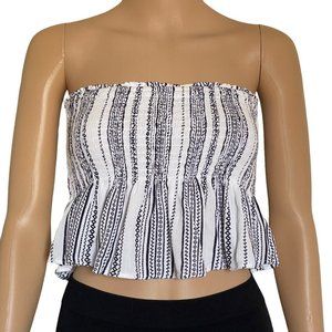sky and sparrow blouse sleeveless size M black & white